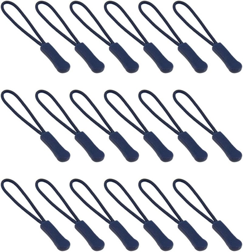 Ruidee 50 Pieces Zipper Pulls Zipper Tabs Zipper Pull Cord Extender Replacement Zipper Pulls for Backpacks, Jackets, Luggage, Purses, Handbags（Dark Blue） - Image 1